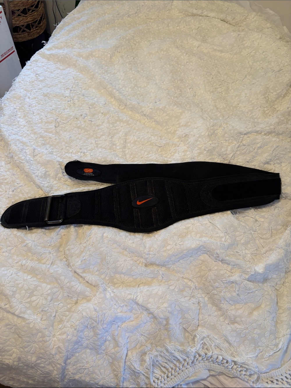Nike Black Waist Support Belt with Orange Accent